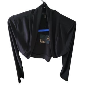 NWT Forest Lily Black Small Shrug Long Sleeve